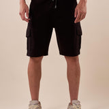 Bermuda Uomo in felpa con tascone laterale. DM9206 NERO DATCH 
