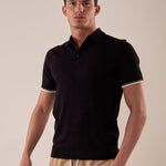 Polo manica corta viscosa crepe f.12 uomo. CON2158125 BLACK CONSENSO Uomo 