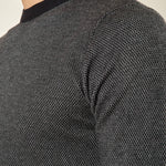 Maglia Uomo Girocollo Manica Lunga in Misto Viscosa con Micro Disegno CON/4034225 BLACK CONSENSO 