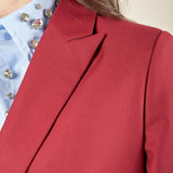 Giacca donna monopetto. Petto a lancia, bottone a contrasto e tasche a pattin GI003118 BORDEAUX ARTIGLI 