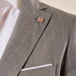 Abito da Uomo Gessato  Giacca Foderata con Pattine e Pantalone con Tasche allAmericana, Vestibilità Regular OC1F2W5A03 GRIGIO OVER-D 