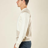 Maglia Uomo Invernale Girocollo in Misto Viscosa con Intarsi. Eleganza e Comfort in Stile Moderno. MI3172H OFF WHITE HAMAKI-HO 