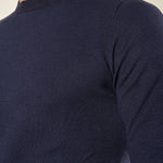 Maglia Uomo Girocollo Manica Lunga in Misto Viscosa con Micro Disegno CON/4034225 NAVY CONSENSO 