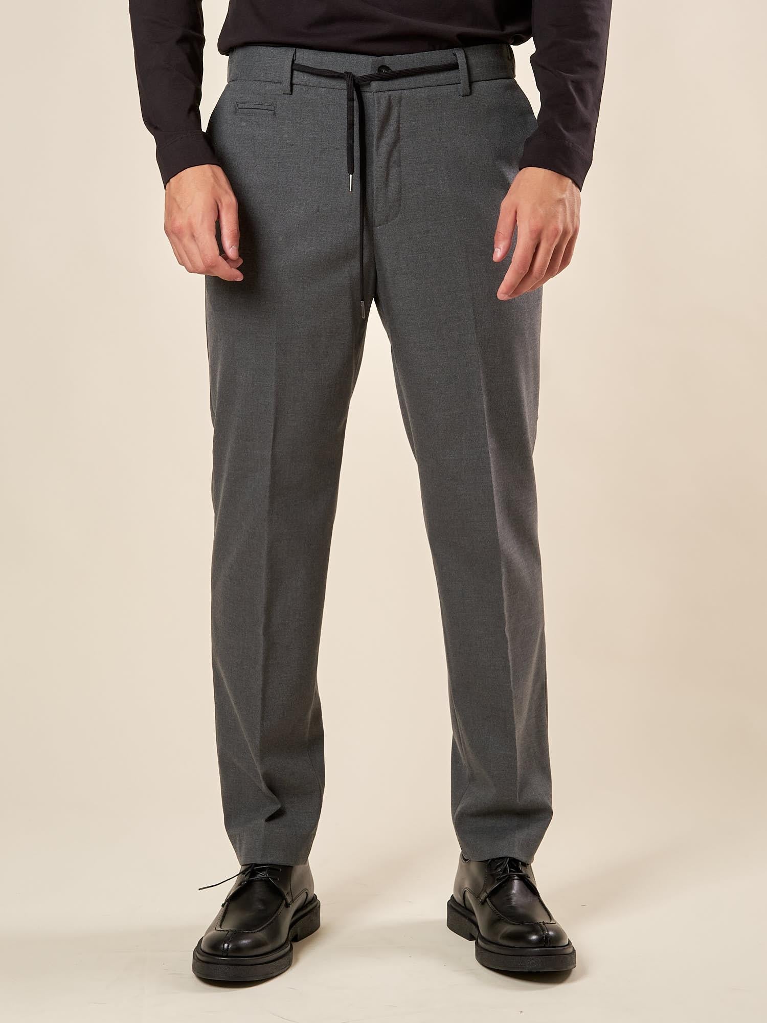 Pantalone da Uomo Regular Fit con Laccetto Tasche allAmericana, Passacinta ed Elastico Posteriore. PSI1803H GRIGIO HAMAKI-HO 