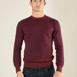 Maglia Uomo Girocollo Manica Lunga in Misto Viscosa con Micro Disegno CON/4034225 BAROLO CONSENSO 