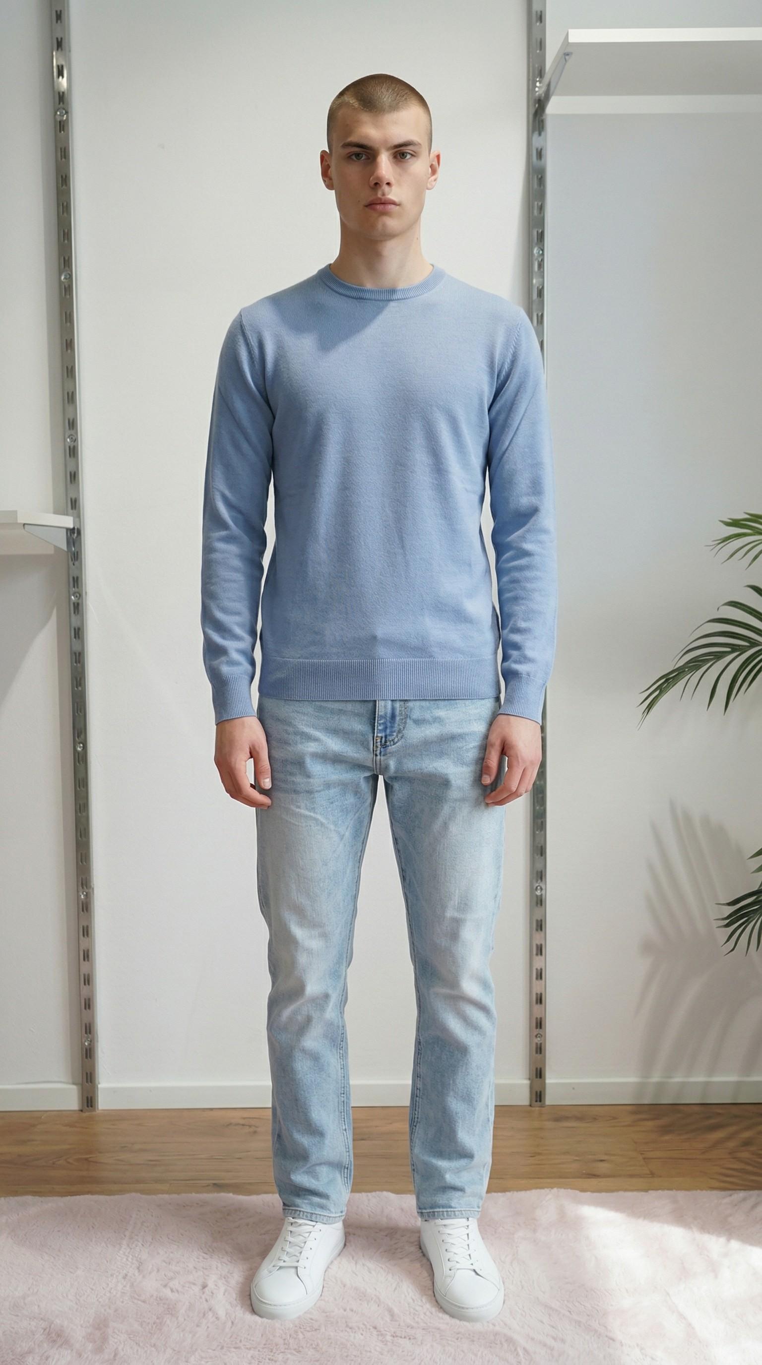Maglia Uomo 100% Cotone a Manica Lunga  Comfort Naturale e Stile Versatile CON3700900 ZUCCHERO CONSENSO 