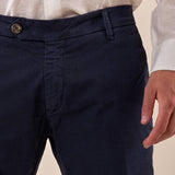 Pantalone Uomo Capri Slim in Cotone Elasticizzato con Tasche allAmericana GPE500 BLU BLACKSUNDAY 