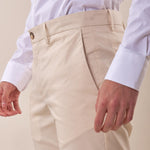Pantalone chino slim fit con risvolto uomo. OE1S2S5P32 BURRO OVER-D Uomo 