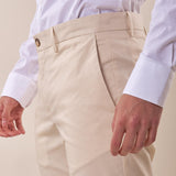 Pantalone chino slim fit con risvolto uomo. OE1S2S5P32 BURRO OVER-D Uomo 