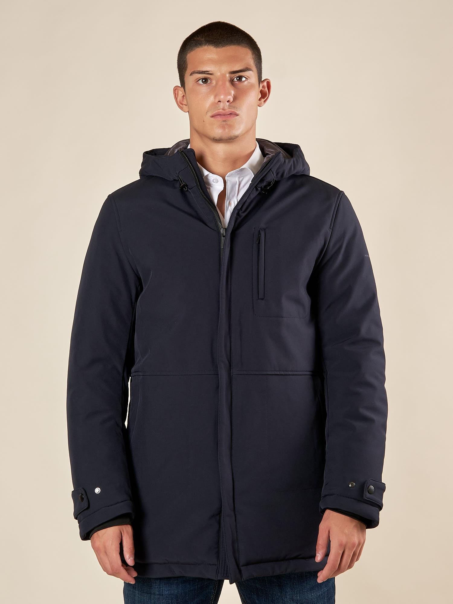 Giubbino Uomo con Cappuccio Antivento Tasca con Zip. GBI1616H BLU HAMAKI-HO 