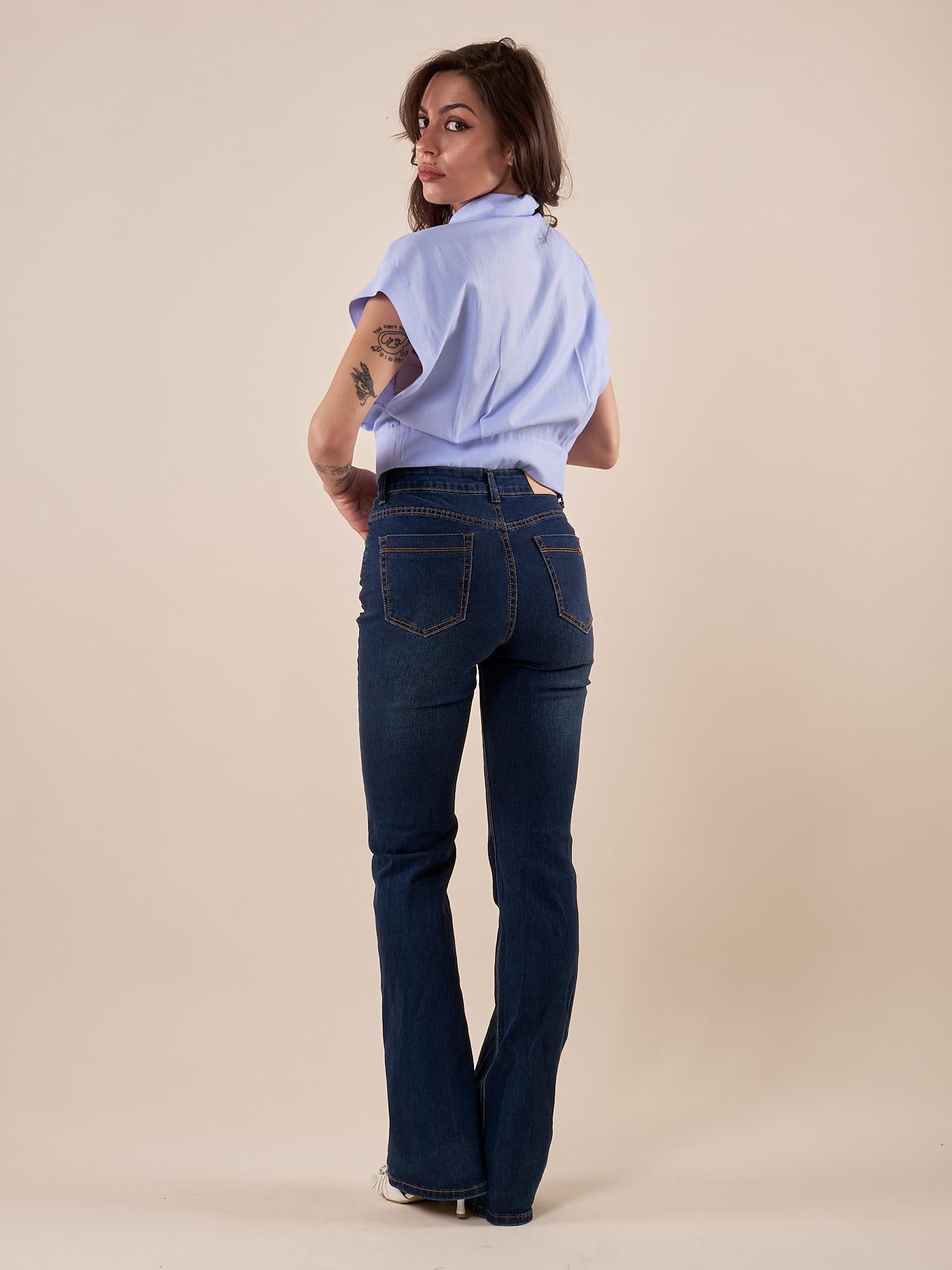 Jeans Donna a zampa elasticizzato 5 tasche. DE002353 DENIM ARTIGLI 