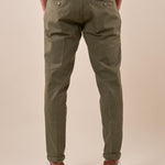Pantalone Uomo Capri Slim in Cotone Elasticizzato con Tasche allAmericana GPE500 VERDE SALVIA BLACKSUNDAY 