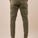 Pantalone Uomo Capri Slim in Cotone Elasticizzato con Tasche allAmericana GPE500 VERDE SALVIA BLACKSUNDAY 