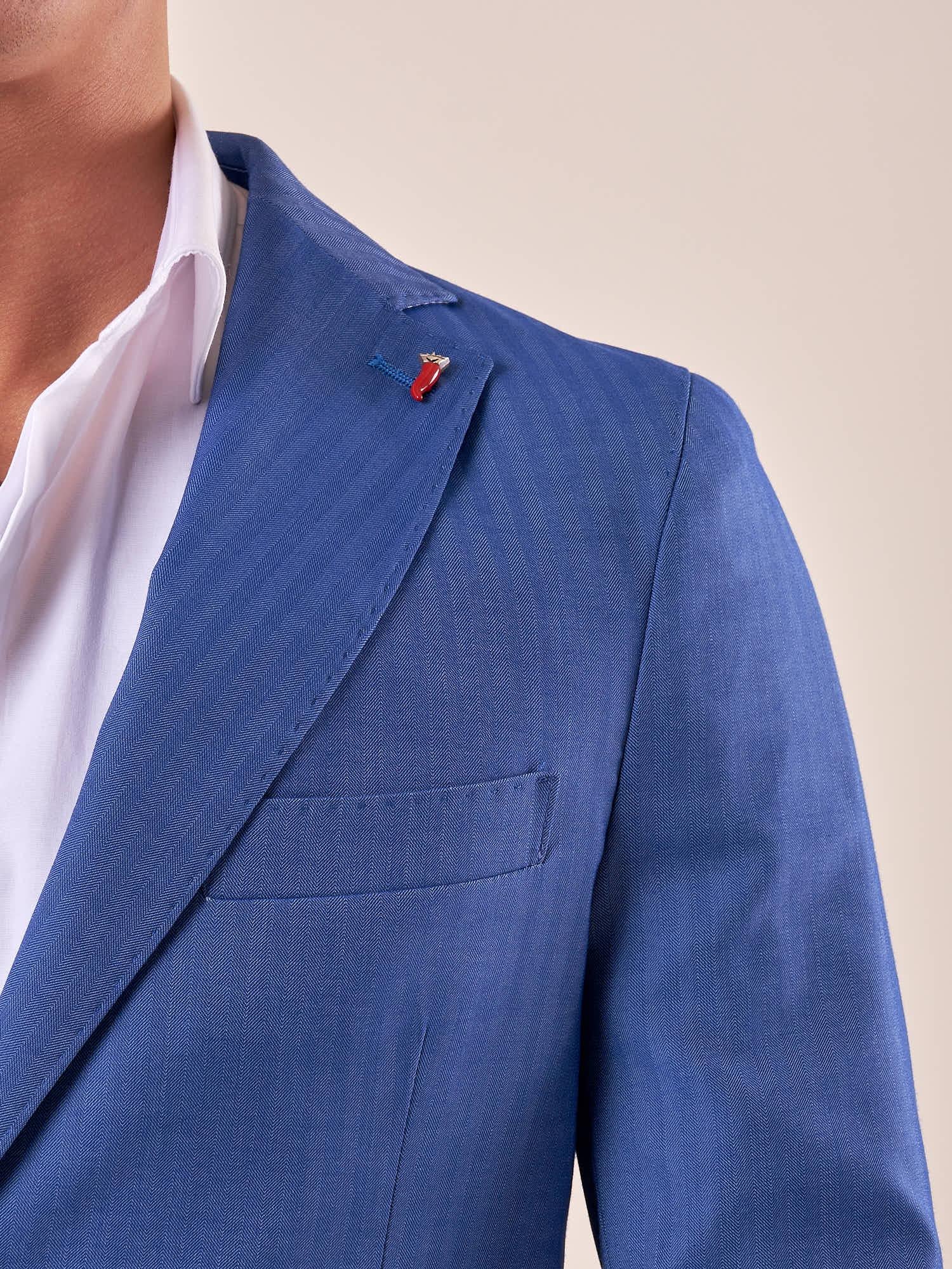 Abito classico in tessuto rigato sartoriale uomo. GIU-ABS80 DENIM MULISH 
