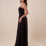 Abito Donna lungo elegante cerimonia spallina stretta. AB000826 NERO ARTIGLI 