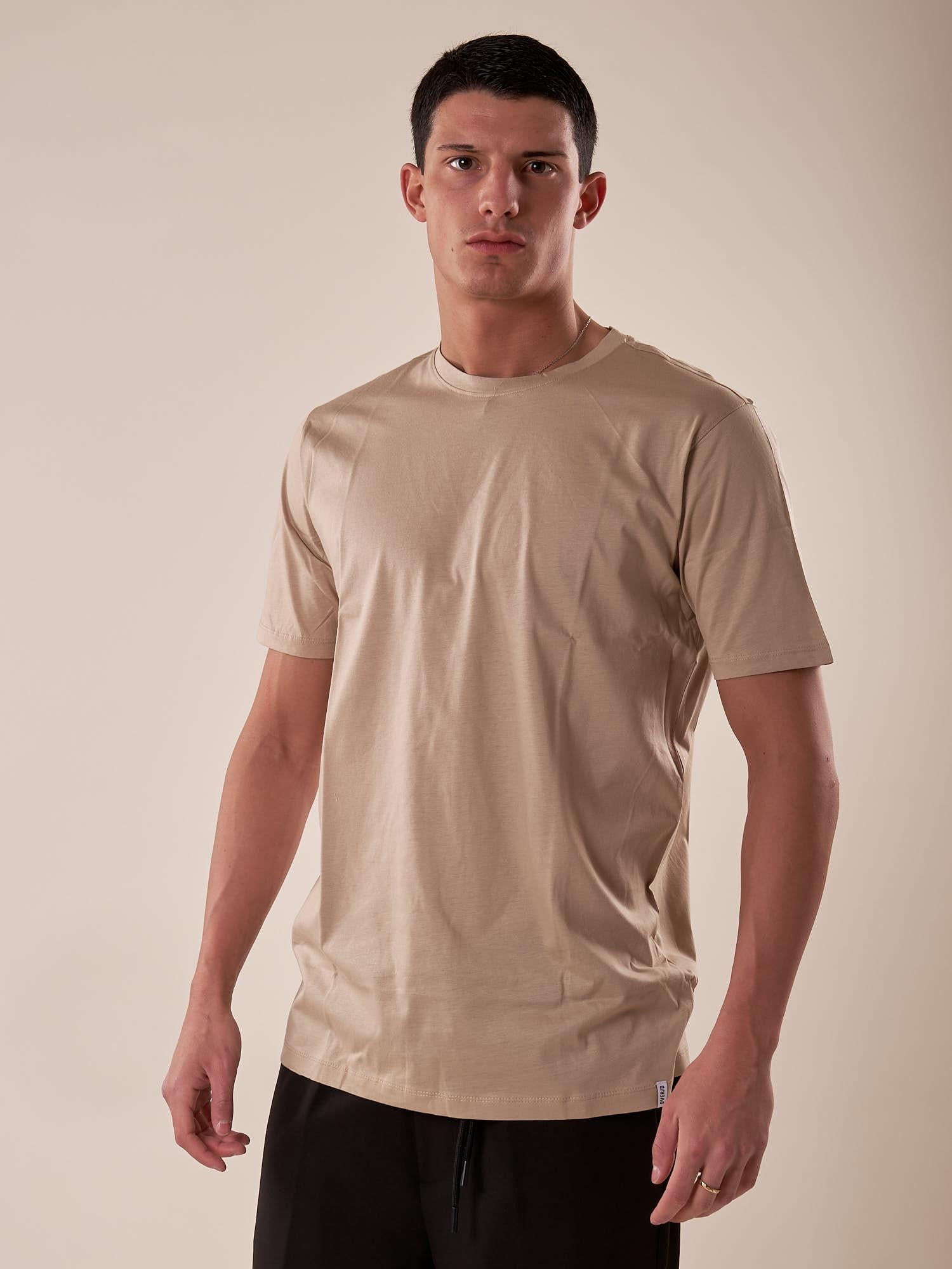 T-Shirt manica corta cotone mercerizzato uomo. OC1S2S5T10 GREIGE OVER-D Uomo 
