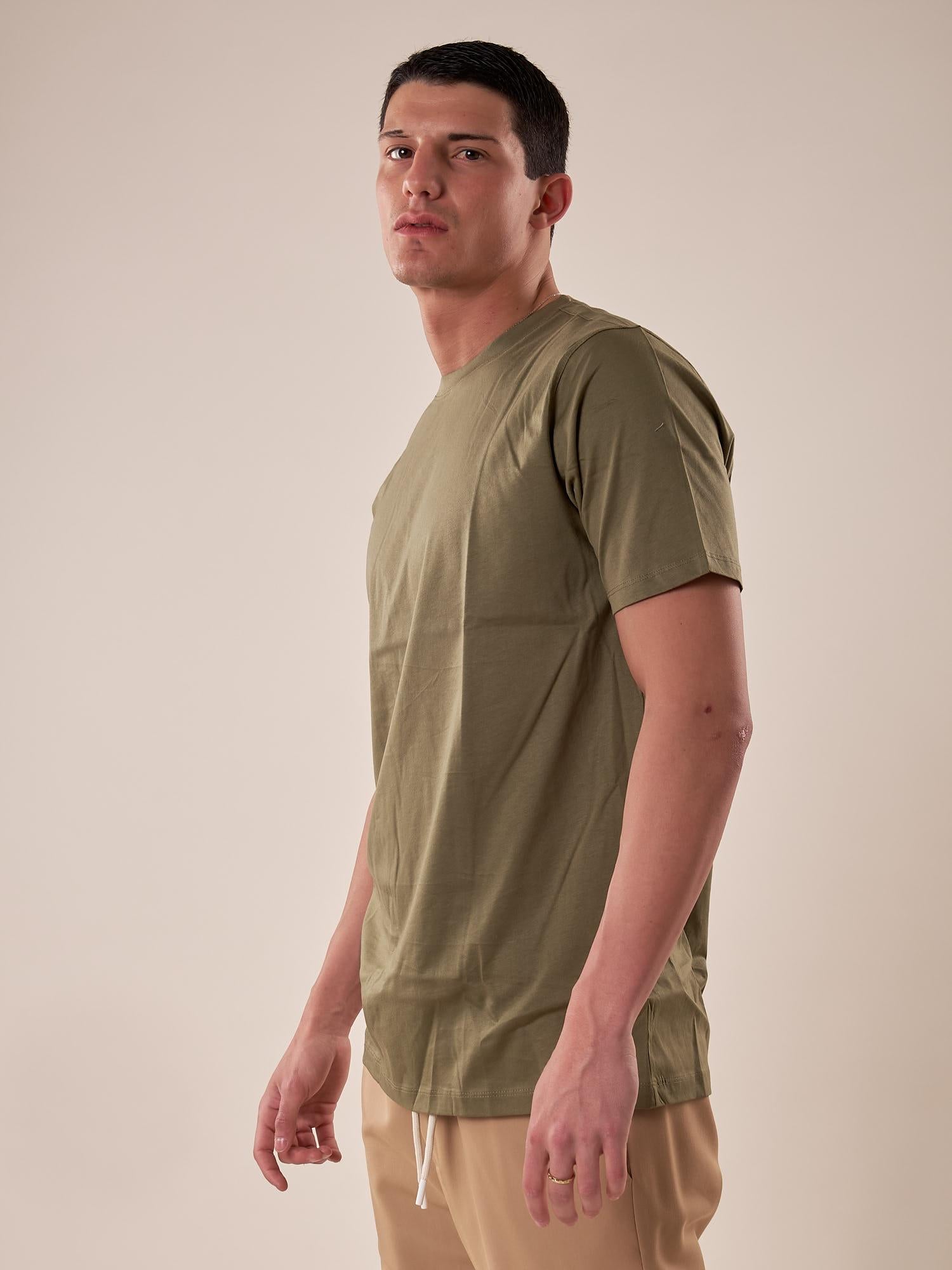 T-Shirt manica corta cotone mercerizzato uomo. OC1S2S5T10 BAMBOO OVER-D Uomo 