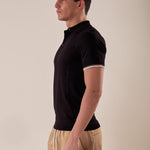 Polo manica corta viscosa crepe f.12 uomo. CON2158125 BLACK CONSENSO Uomo 