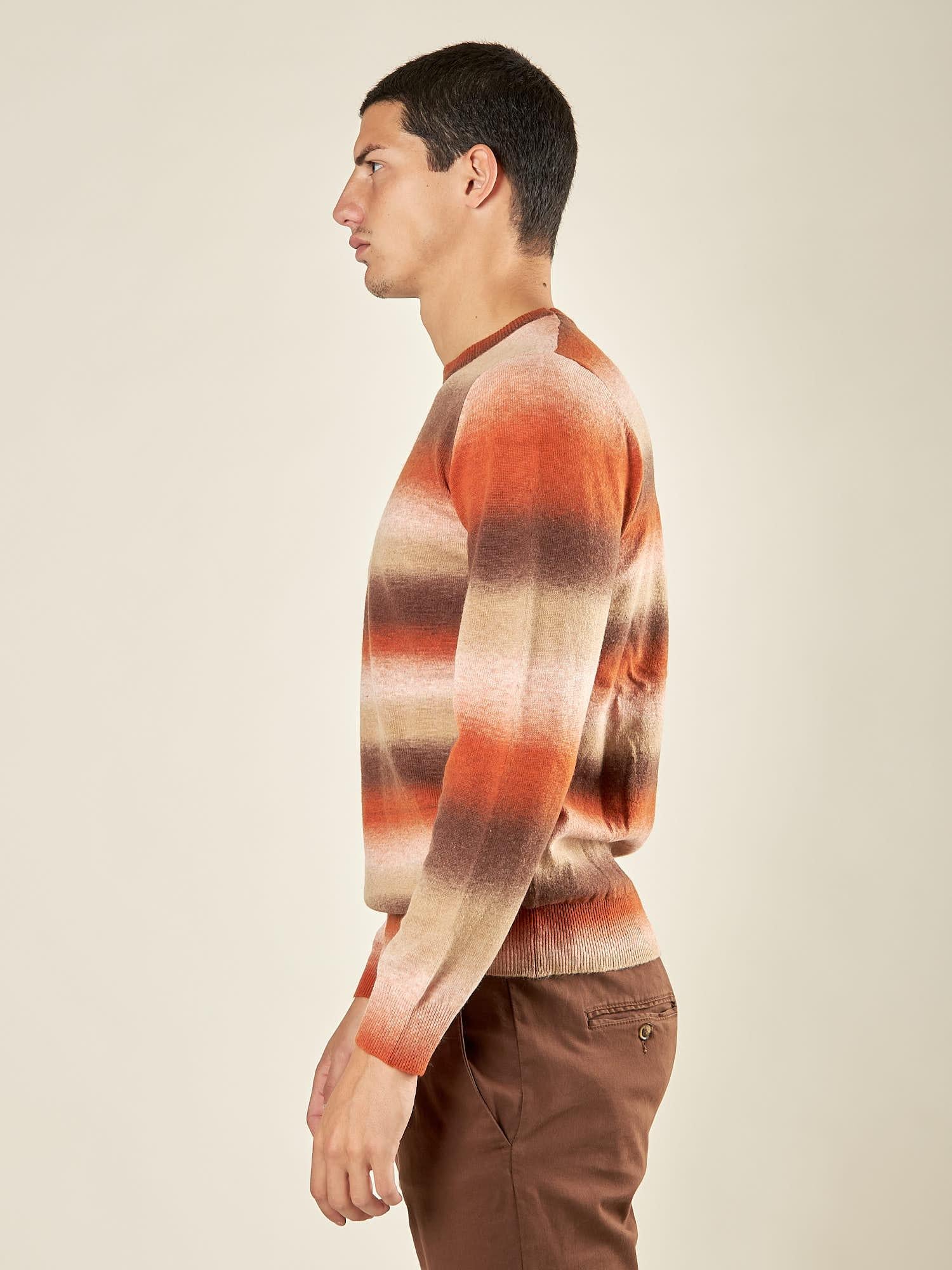 Maglia Uomo Invernale in Misto Lana Multiriga. Stile e Comfort per la Stagione Fredda. OC1F2W5M57 CACHI OVER-D 