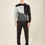 Maglia Uomo Invernale Girocollo in Misto Viscosa con Intarsi. Eleganza e Comfort in Stile Moderno. MI3172H NERO HAMAKI-HO 