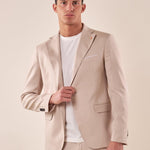 Abito uomo classico giacca due botoni  tasche filetto con pattine due spacchi tessuto spiga di pesce. OC1S2S5A01 BEIGE OVER-D Uomo 