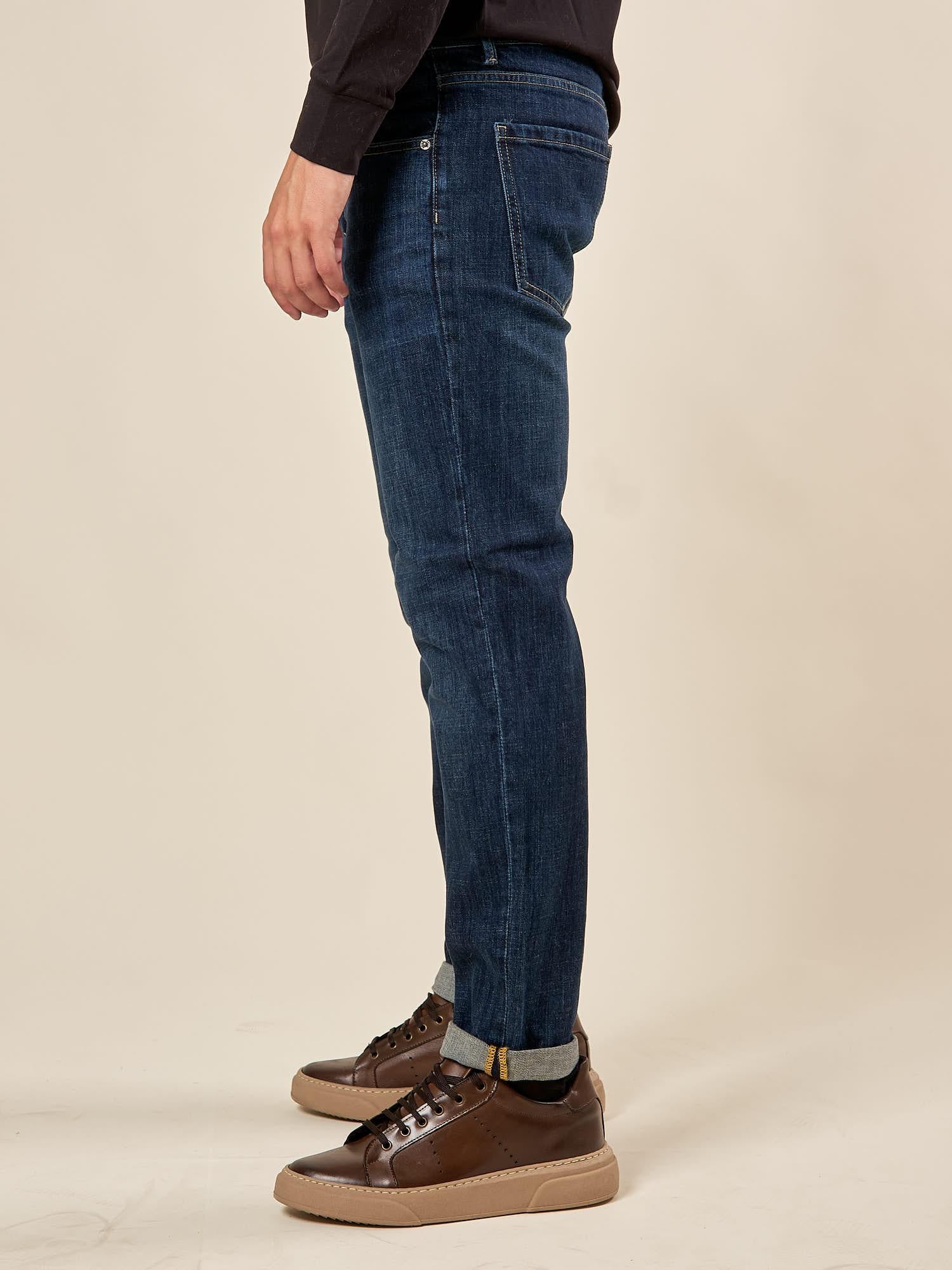 Jeans Uomo Slim Fit Stretch 5 Tasche Lavaggio Scuro. DM9646 DARK BLUE DATCH 