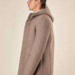 Giaccone da Uomo in Tessuto Scuba  Parka con Cappuccio, Stile Tecnico e Comfort Termico OC1F2W5J35 BEIGE OVER-D 