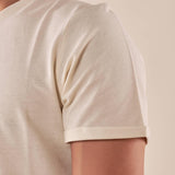 T-shirt Uomo Manica Corta in 100% Cotone Piqué  Girocollo, Comfort e Stile Casual M49065 BEIGE SUPERIOR VINTAGE 