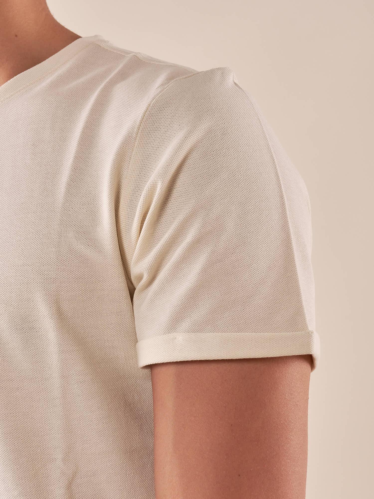 T-shirt Uomo Manica Corta in 100% Cotone Piqué  Girocollo, Comfort e Stile Casual M49065 BEIGE SUPERIOR VINTAGE 