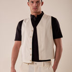 Gilet uomo abbottonatura nascosta. OE1S2S5I01 BURRO OVER-D Uomo 