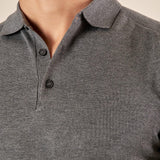 Polo uomo manica lunga in misto viscosa Eleganza casual e comfort naturale. CON/3020900 FUMO CONFAB 