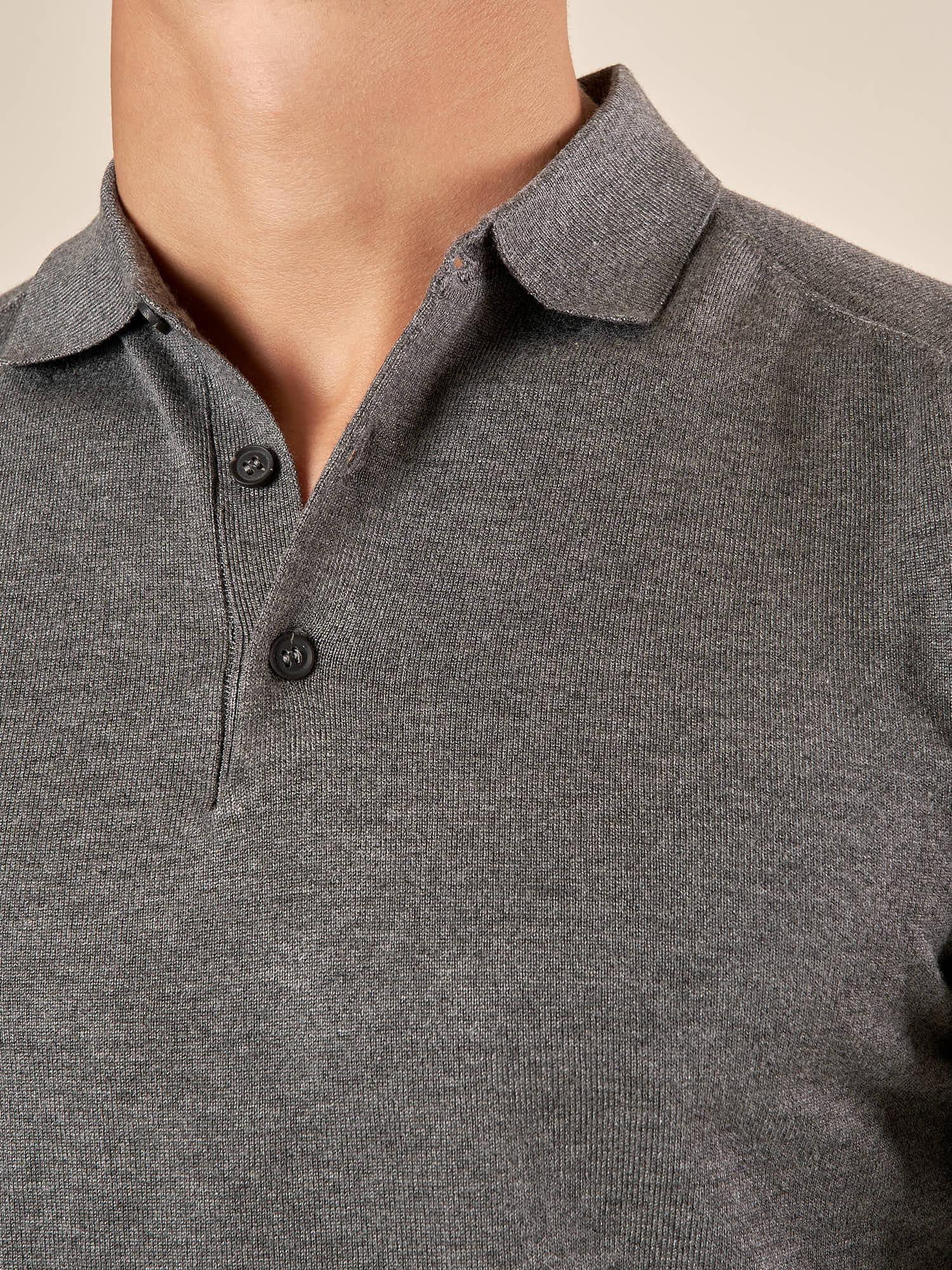 Polo uomo manica lunga in misto viscosa Eleganza casual e comfort naturale. CON/3020900 FUMO CONFAB 