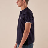 Polo da Uomo in 100% Cotone Piquet con Colletto e Polsini a Contrasto. BAM5431 BLU BACI & ABBRACCI 