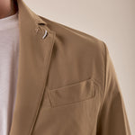 Giacca uomo tessuto tecnico stretch due bottoni tasca a toppe. OC1S2S5G01 BEIGE OVER-D Uomo 