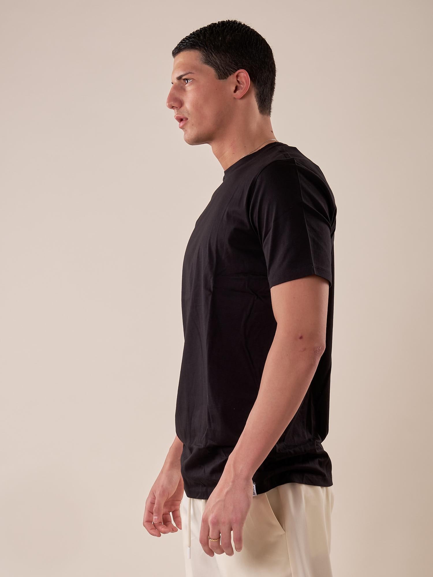 T-Shirt manica corta cotone mercerizzato uomo. OC1S2S5T10 NERO OVER-D 
