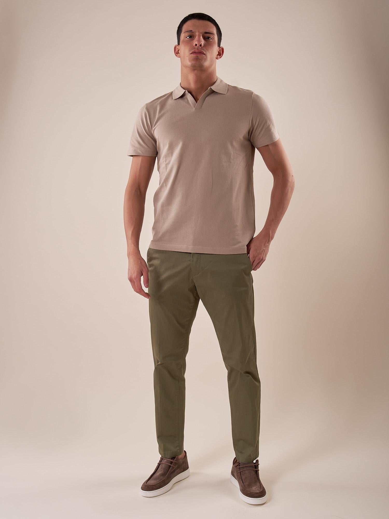 Polo manica corta collo derby piquet stretch uomo. CON2804425 SAND CONSENSO Uomo 