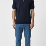 Polo Uomo 100% Cotone a Manica Corta con Mezza Zip  Stile Moderno e Comfort Naturale ME3211H BLU HAMAKI-HO 