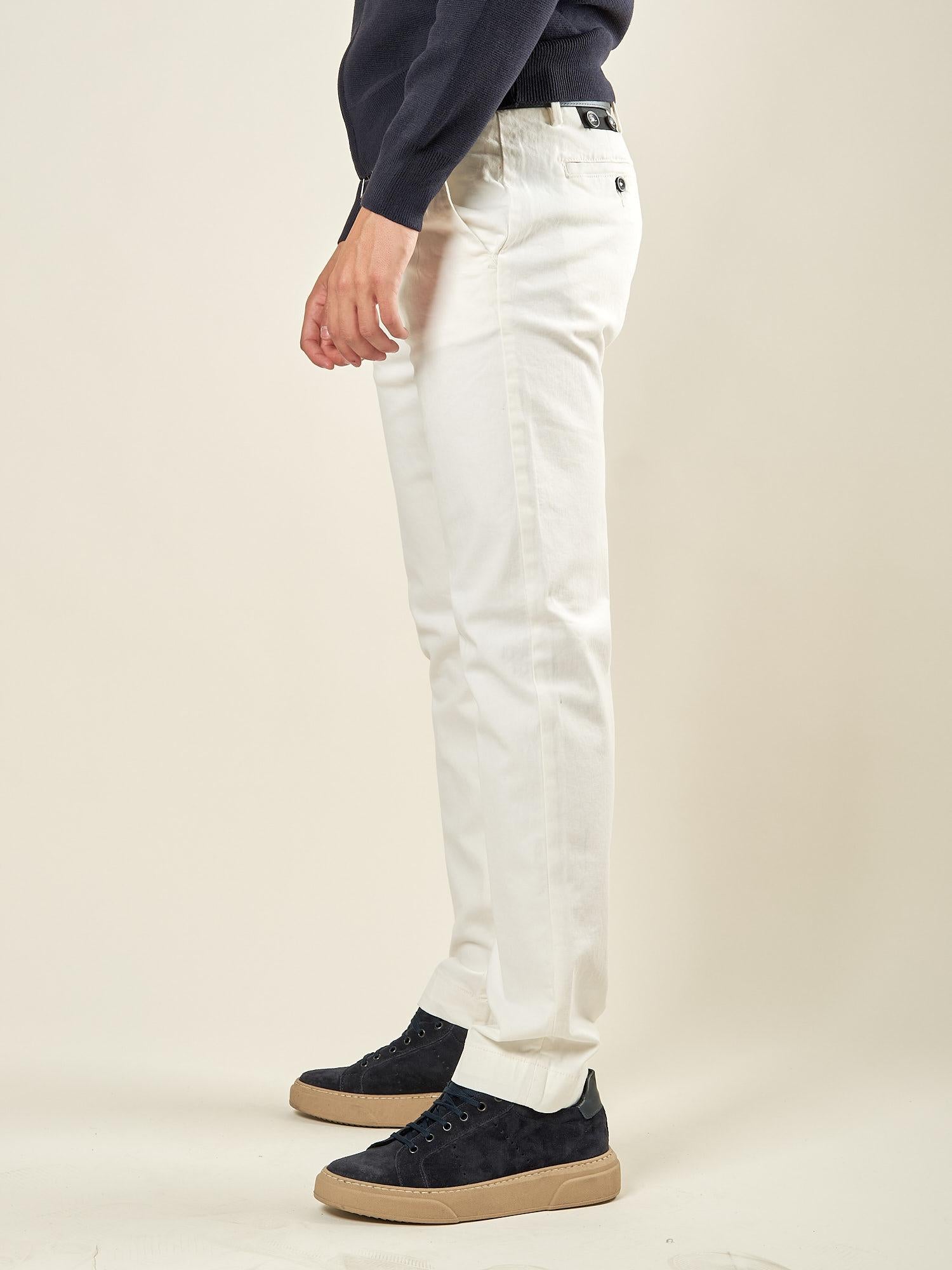 Pantalone Uomo in Cotone Elasticizzato Invernale con Tasche allAmericana. Comfort e Stile per la Stagione Fredda. PSI1781H OFF WHITE HAMAKI-HO 