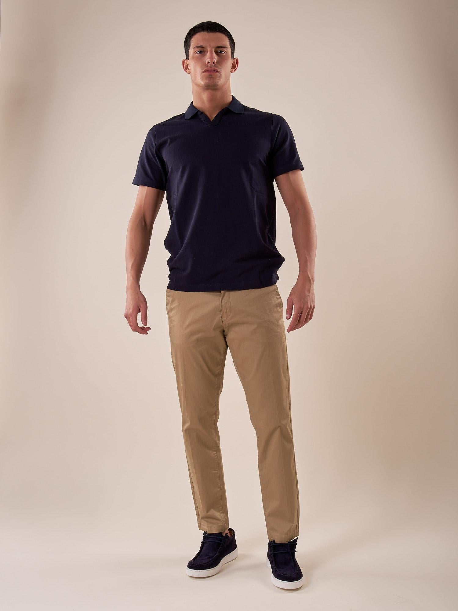 Polo manica corta collo derby piquet stretch uomo. CON2804425 NAVY CONSENSO 