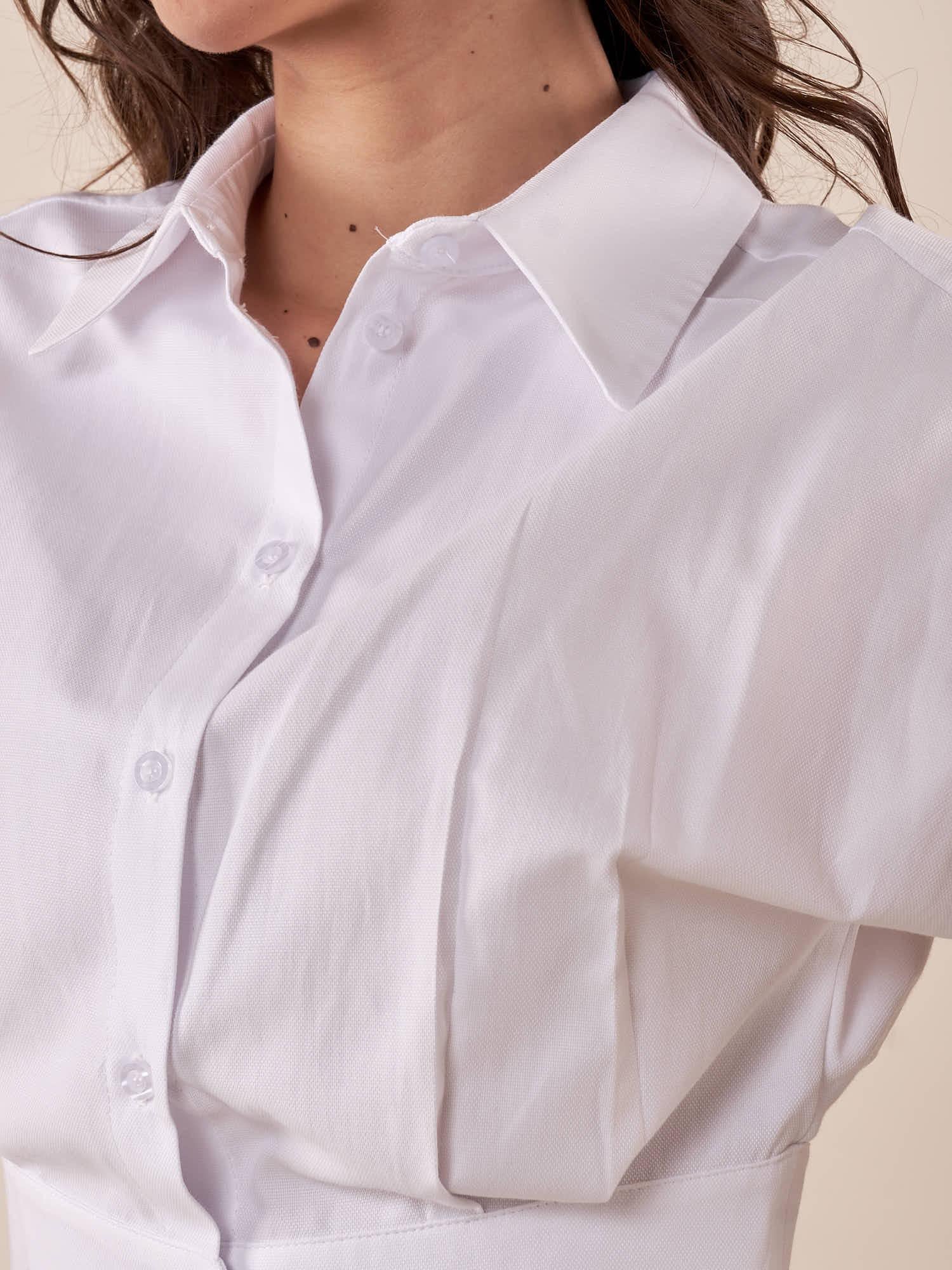 Camicia da donna senza maniche in cotone. PG499C/EC BIANCO EXTASY 