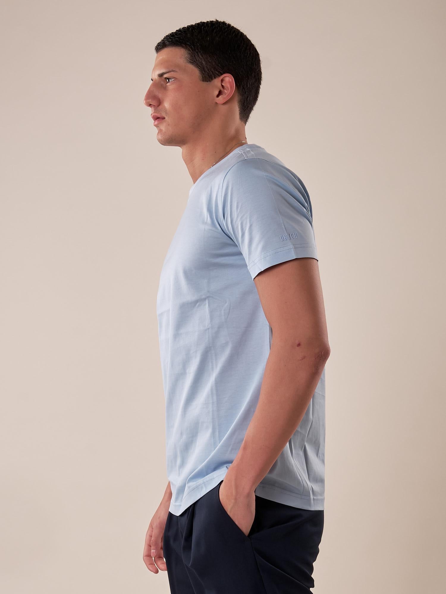 T-Shirt manica corta 100% cotone mercerizzato uomo. DM9302 SKY BLUE DATCH Uomo 