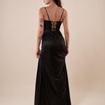 Abito lungo da cerimonia Donna elegante raffinata per occasioni speciali. AB002184 NERO ARTIGLI 