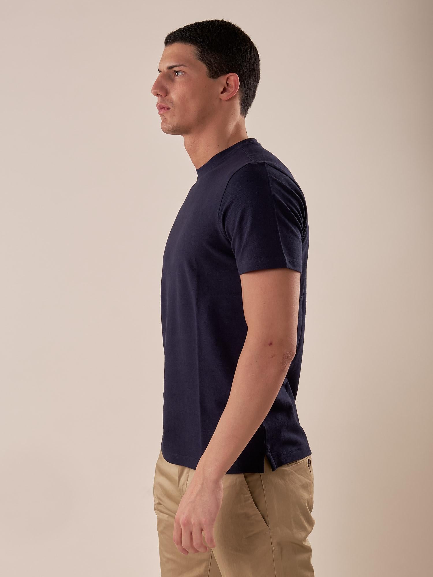 T-Shirt cotone piquet stretch manica corta uomo. CON2802425 NAVY CONSENSO 