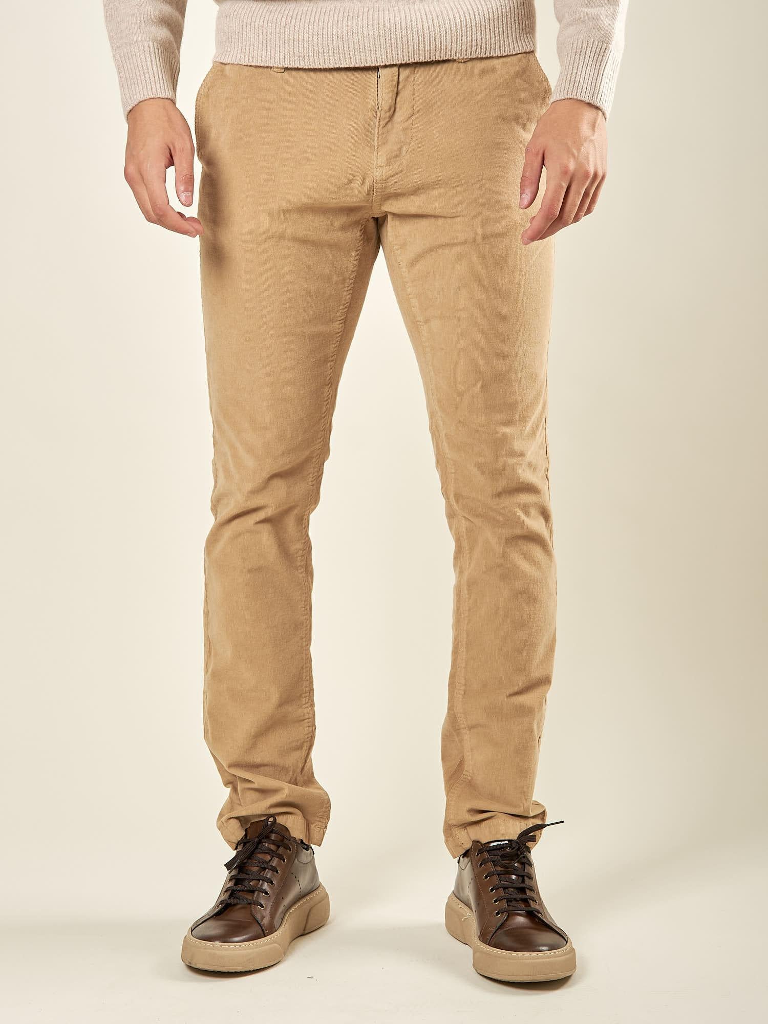 Pantalone Uomo Invernale in Velluto 1000 Righe. Eleganza Classica e Comfort Moderno. M49436 CAMEL GUY 