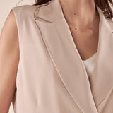 Gilet Donna lungo doppio petto elegante. KAR7551/321EC BEIGE EXTASY 