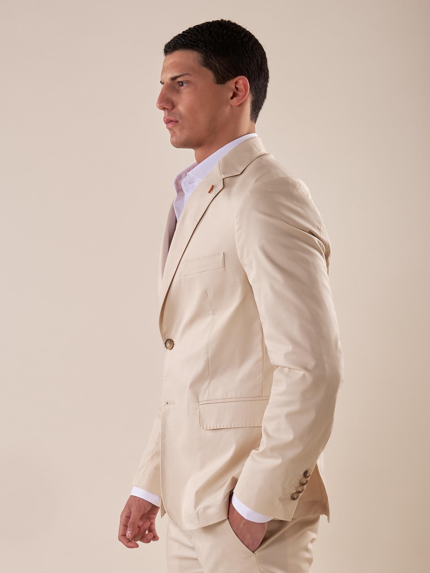Giacca uomo due bottoni regular fit asca con pattine. OE1S2S5G12 BURRO OVER-D Uomo 
