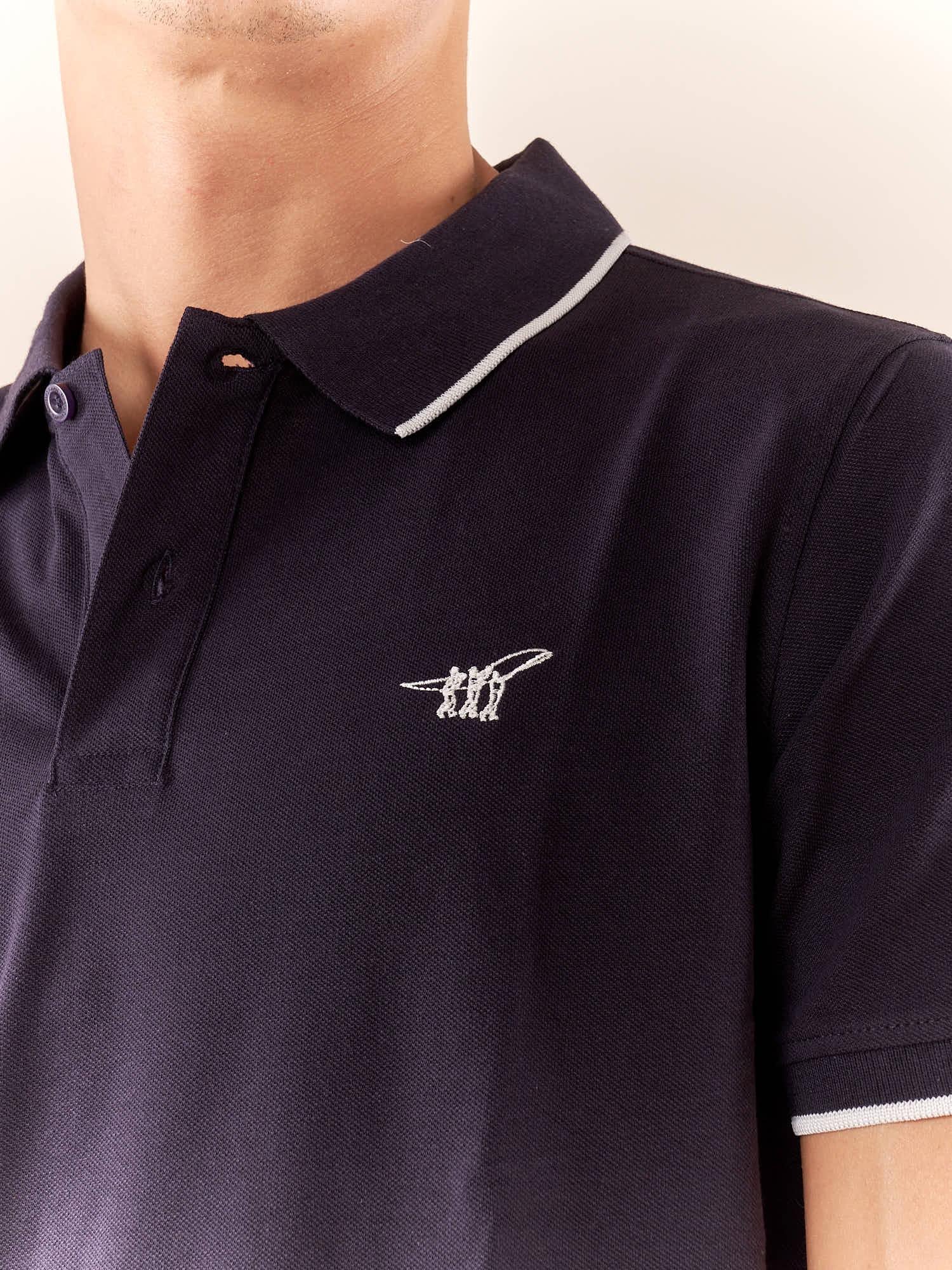 Polo Uomo manica corta in cotone piquet con ricamo. P626122 BLU Henry Cotton's 
