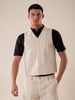 Men's vest with hidden buttoning.