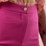 Pantalone a zampa vita alta donna. PA000840 GERANIO ARTIGLI 