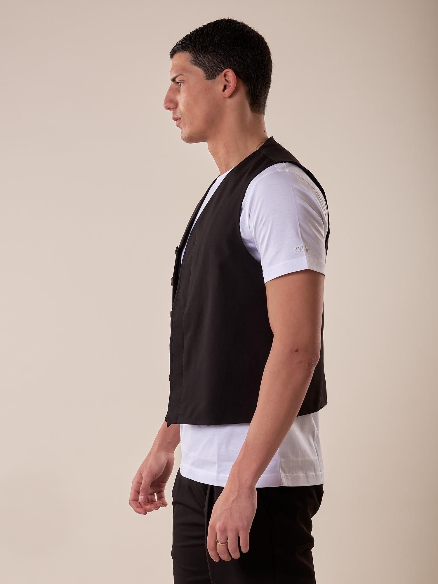 Gilet uomo abbottonatura nascosta OE1S2S5I01 NERO OVER-D 